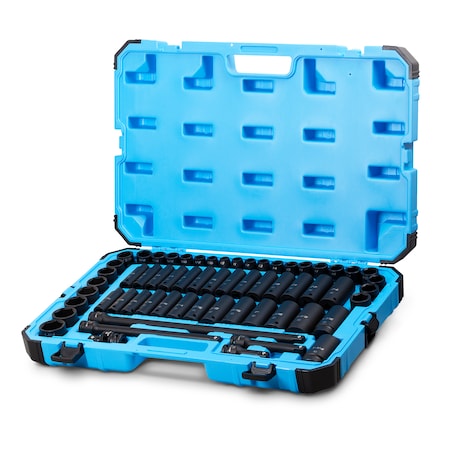 Capri Tools 1/2 in Drive Master Impact Socket Set, SAE/Metric, 63 pcs 5-5000